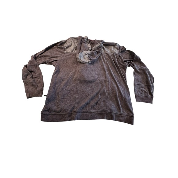 Kane and Unke Mens XL 1/4 Zip Hooded Jacket Pullover Long Sleeve Buttons EUC - Picture 7 of 10